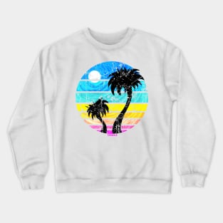 Tropical Retro Sunset (Distressed Version) Crewneck Sweatshirt